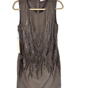 Susana Monaco Black Embellished Sleeveless Mini Dress